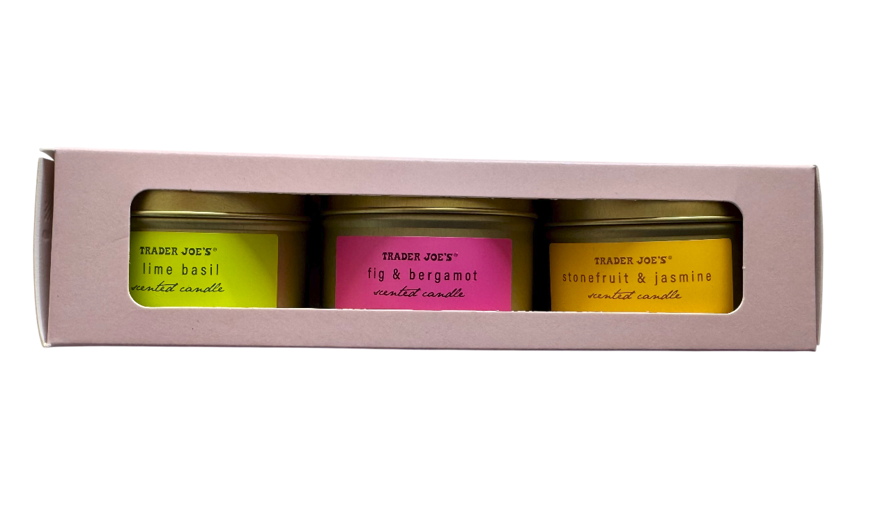Trader Joe's Summer Scented Candle Set (Lime Basil, Fig & Bergamot, Stonefruit & Jasmine)