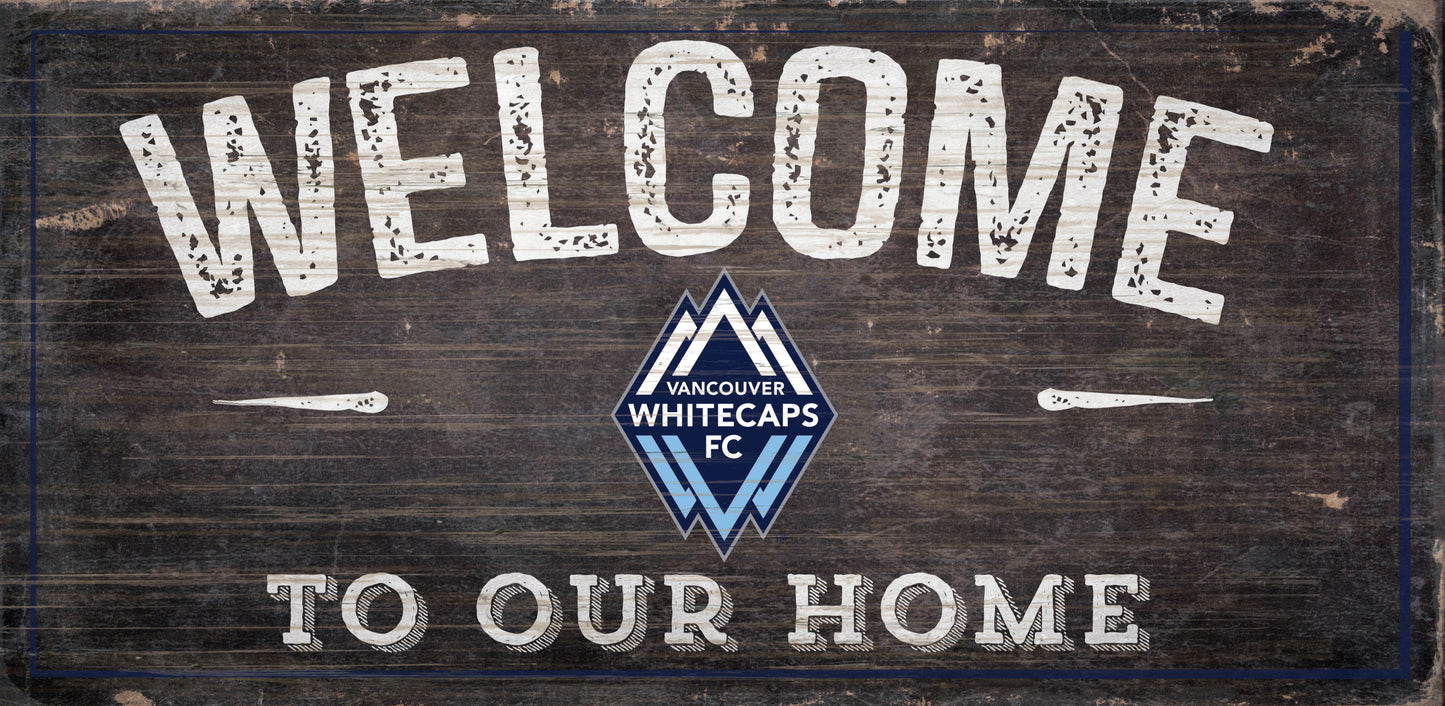 Vancouver Whitecaps Distressed Welcome Sign (6x12) - Giftware Canada Collectibles and Decor