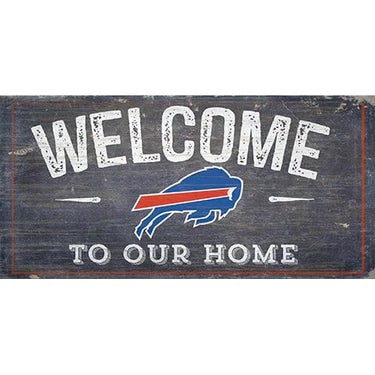 Buffalo Bills Distressed Welcome Sign (6x12) - Giftware Canada Collectibles and Decor