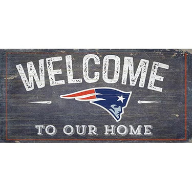 New England Patriots Distressed Welcome Sign (6x12) - Giftware Canada Collectibles and Decor