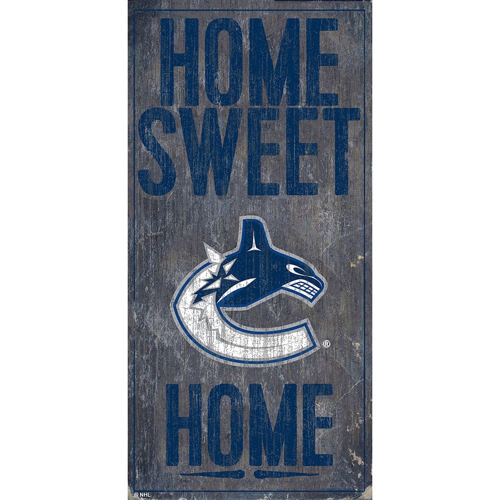 Vancouver Canucks Home Sweet Home 6x12 Sign - Giftware Canada Collectibles and Decor