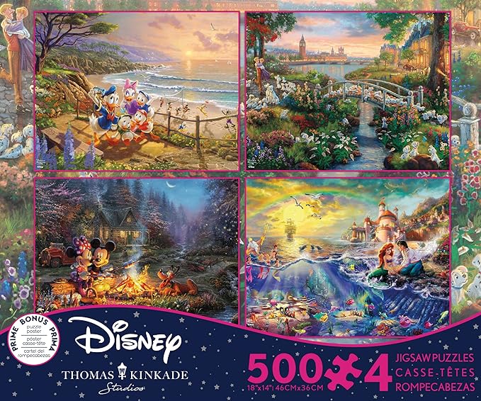 Thomas Kinkade - The Disney Dreams Collection Puzzles - 4in1 Multipack