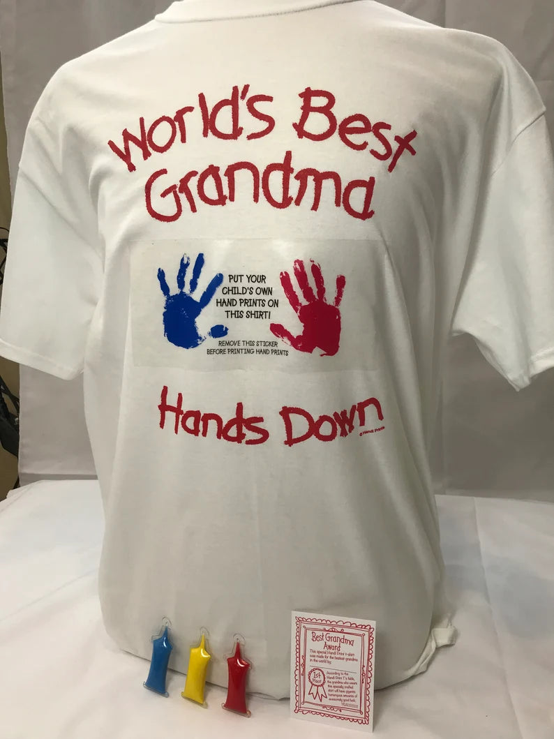 Handi Prints - World's Best Grandma T-Shirt with Paint Kit - Giftware Canada Collectibles and Decor