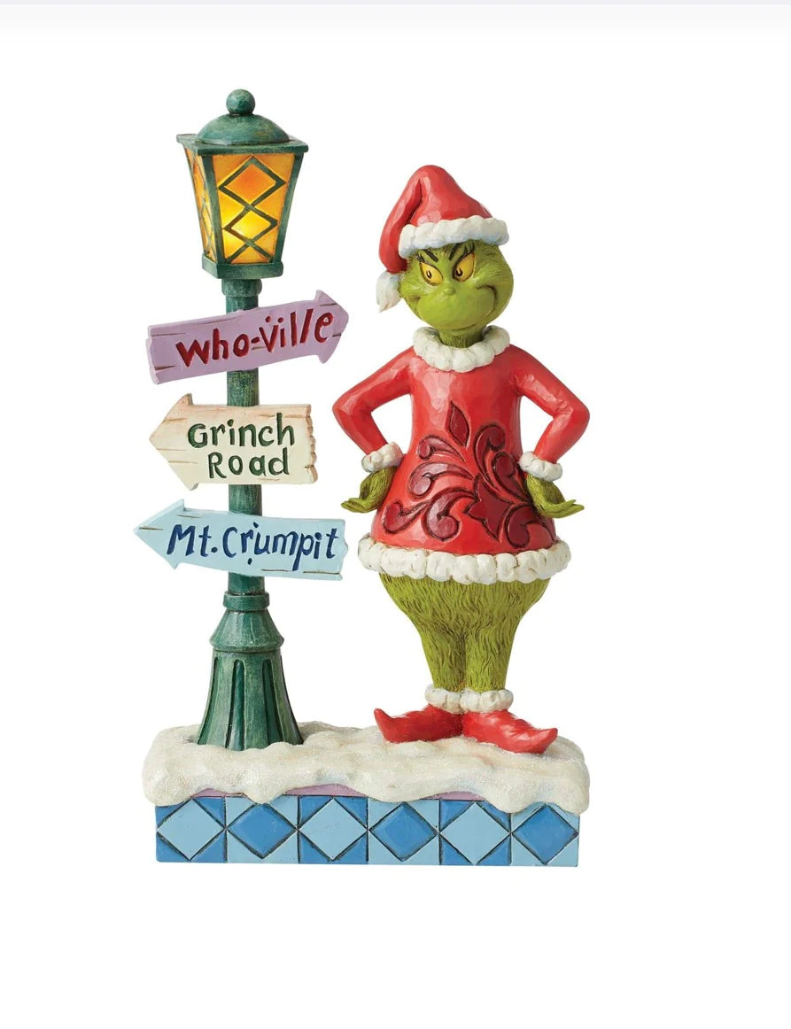 Jim Shore - Grinch by Lit Lamppost - Giftware Canada Collectibles and Decor