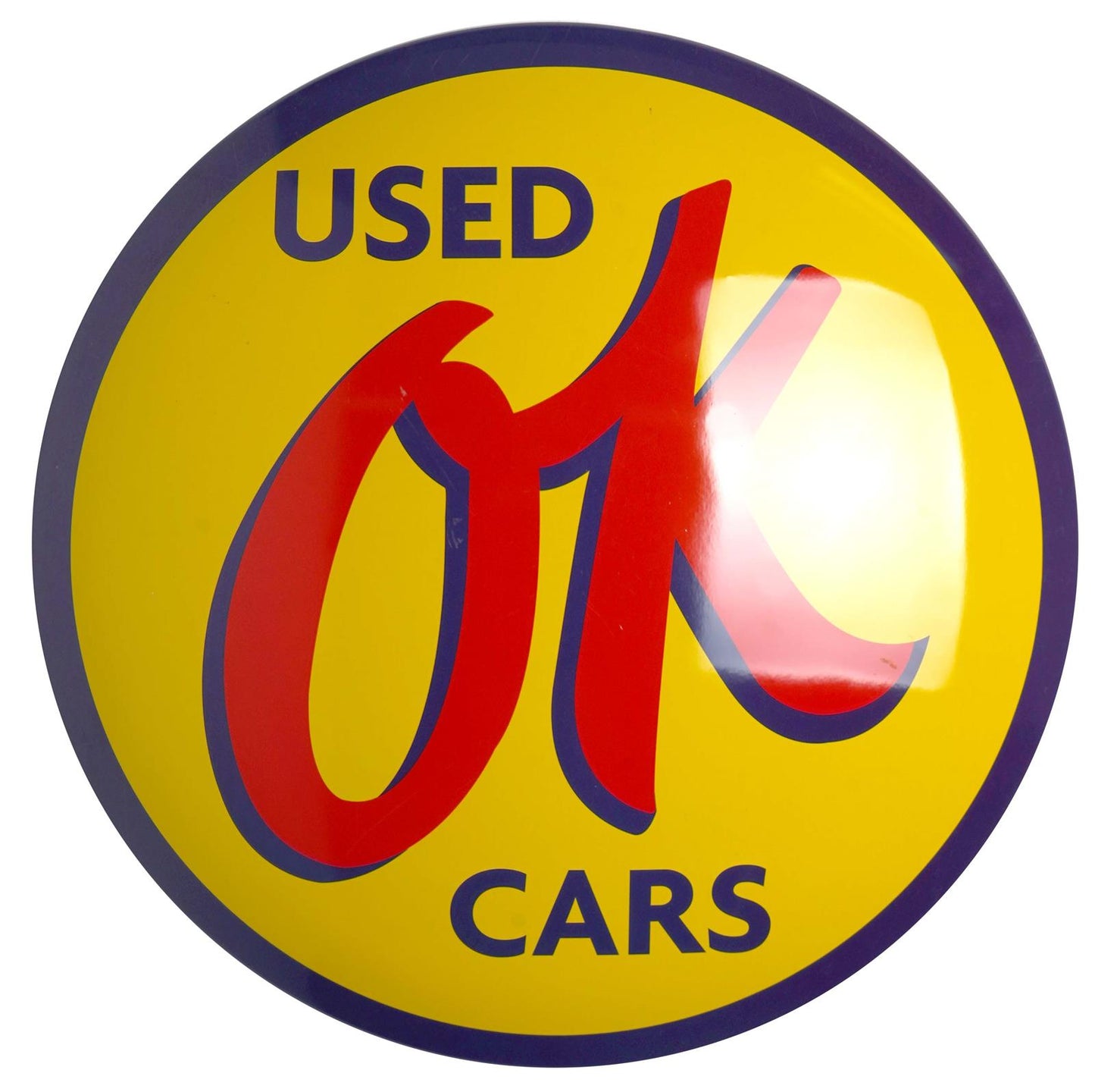 OK Used Cars Chevy Metal Domed Sign