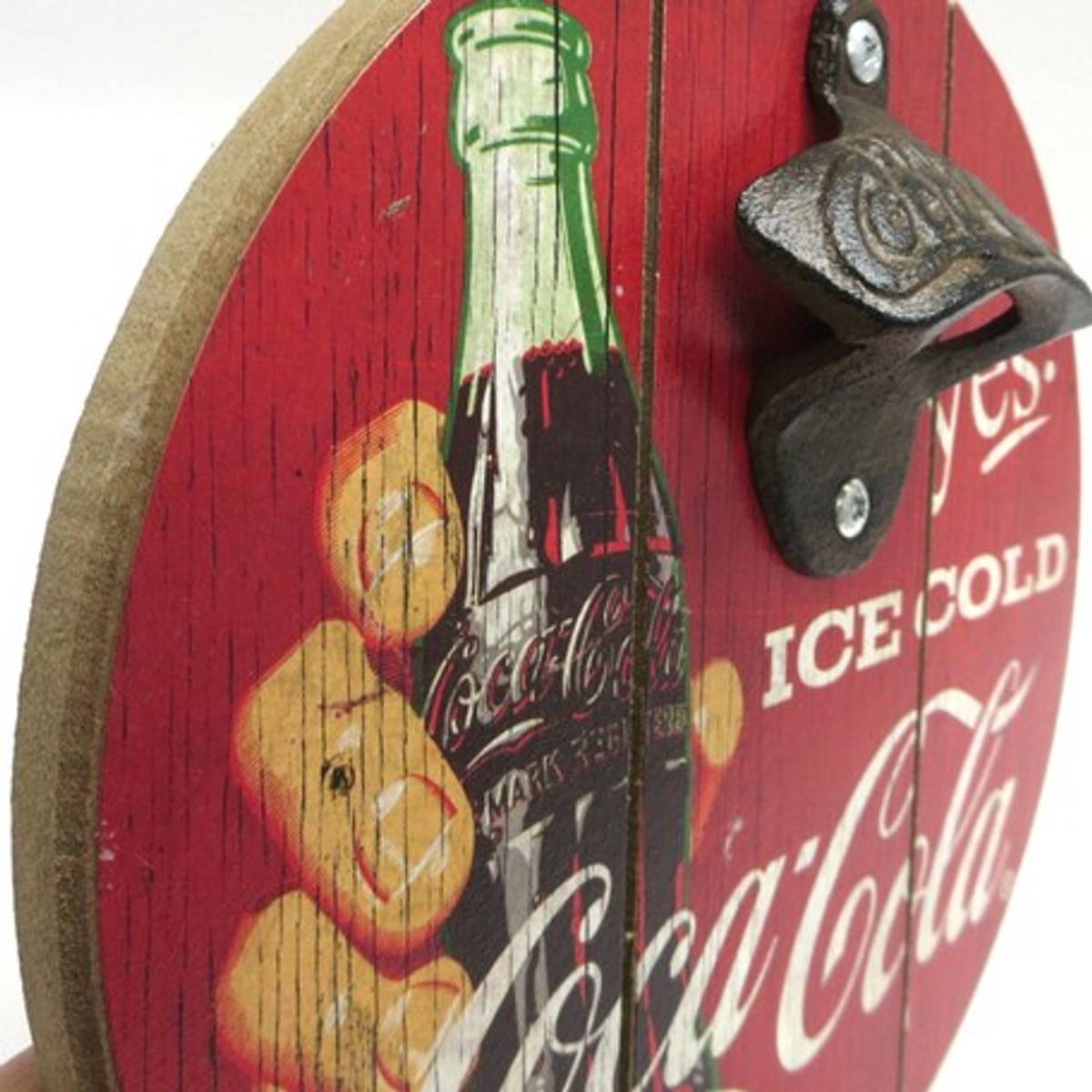 Coca-Cola 8" Vintage Wooden Sign with Bottle Opener - Giftware Canada Collectibles and Decor